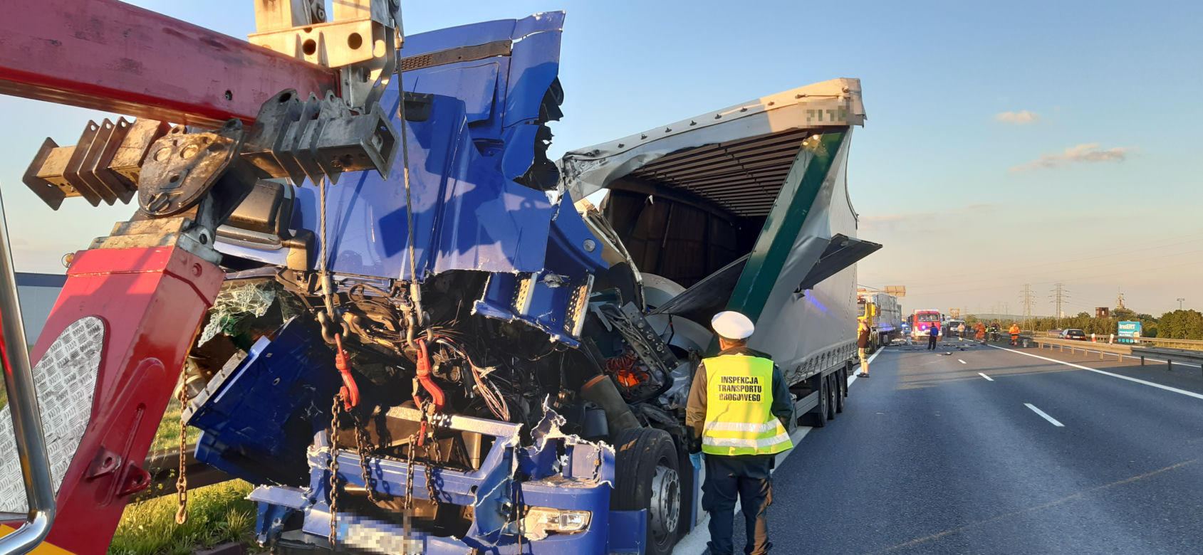 Wypadek ciężarówek na A4