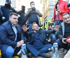 Protest przedsiębiorców pod kancelarią premiera