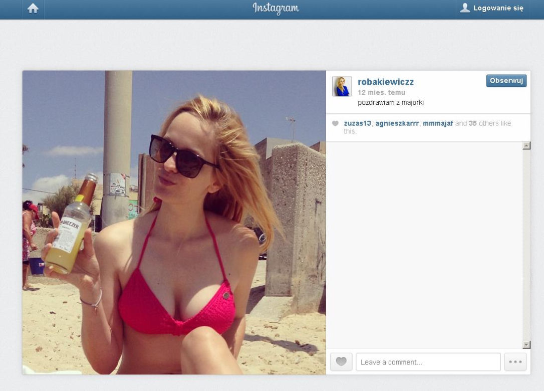 Michalina Robakiewicz na Instagramie