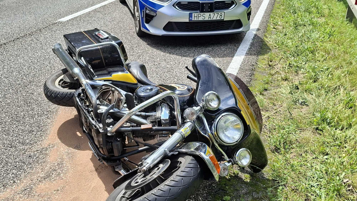 Wypadek w Krynkach, w Gminie Brody. Ranny motocyklista w szpitalu