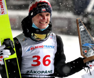Skoki narciarskie w Zakopanem 13.02.2021. Andrzej Stękała na podium! 