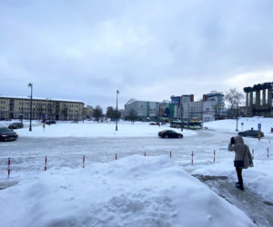 Centrum Białegostoku pod śniegiem