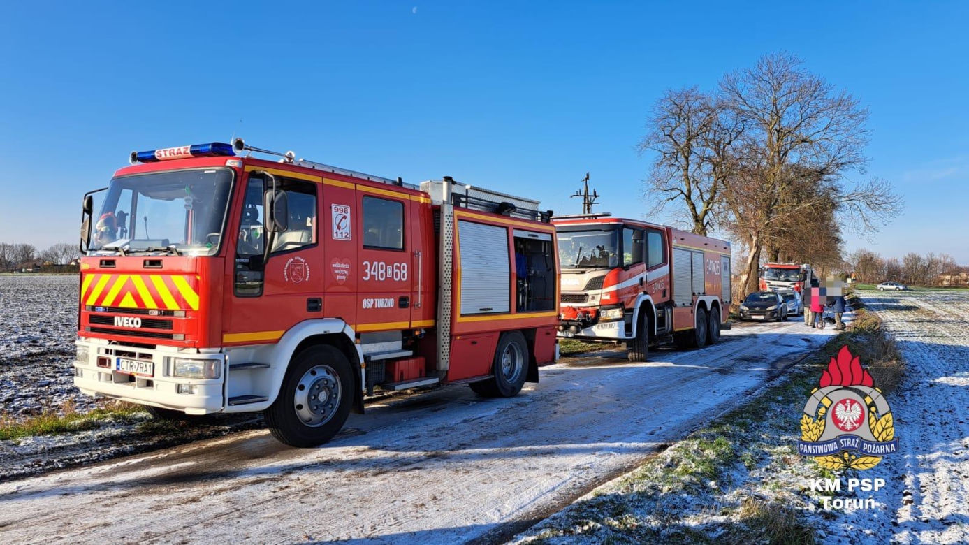 Poważny wypadek na przejeździe kolejowym w Turznie pod Toruniem