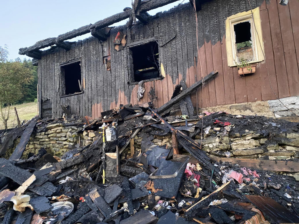 Pożar w domu jednorodzinnym na os. Tokarnia w Wiśle