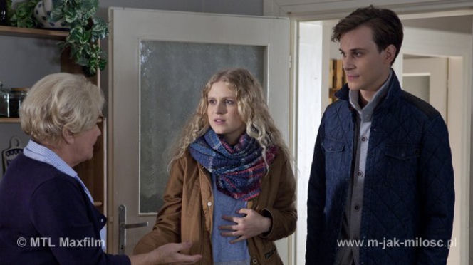 M jak miłość odc. 1117. Natalka (Marcjanna Lelek), Darek (Marcel Sabat), Barbara (Teresa Lipowska)