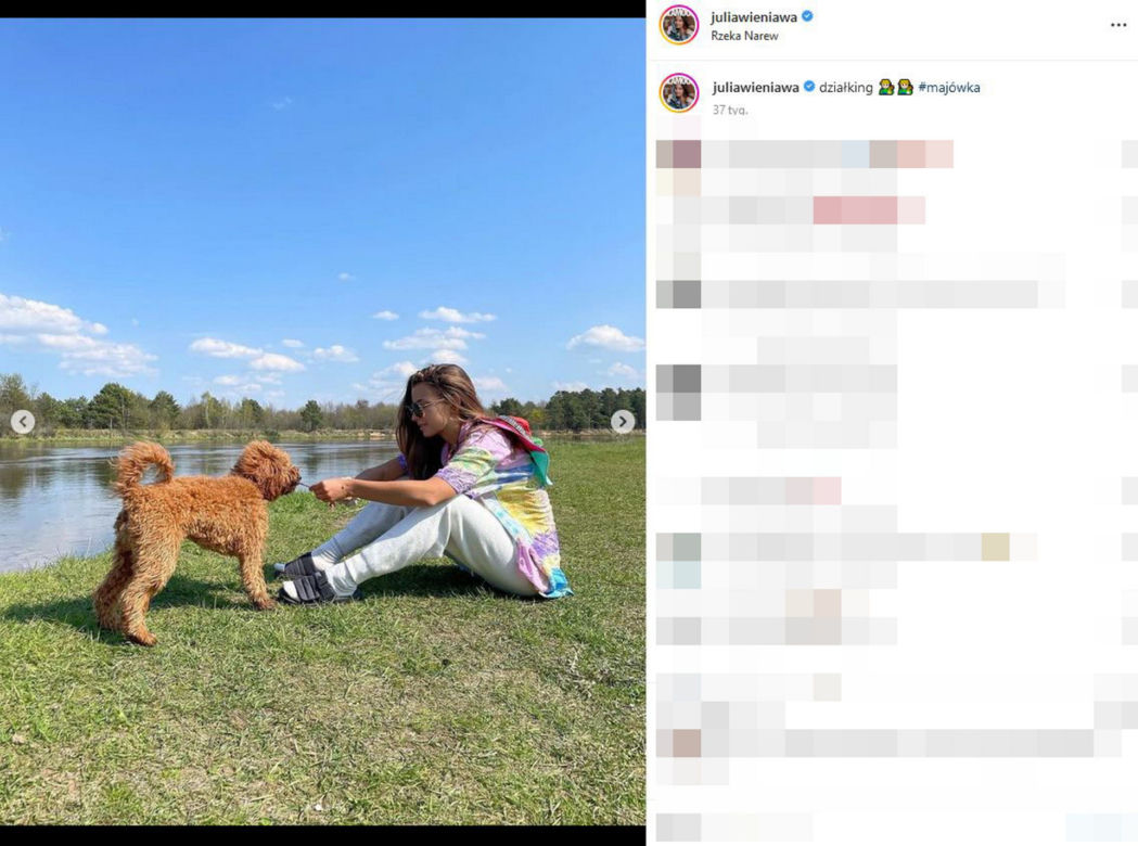 Julia Wieniawa skąpi na psa