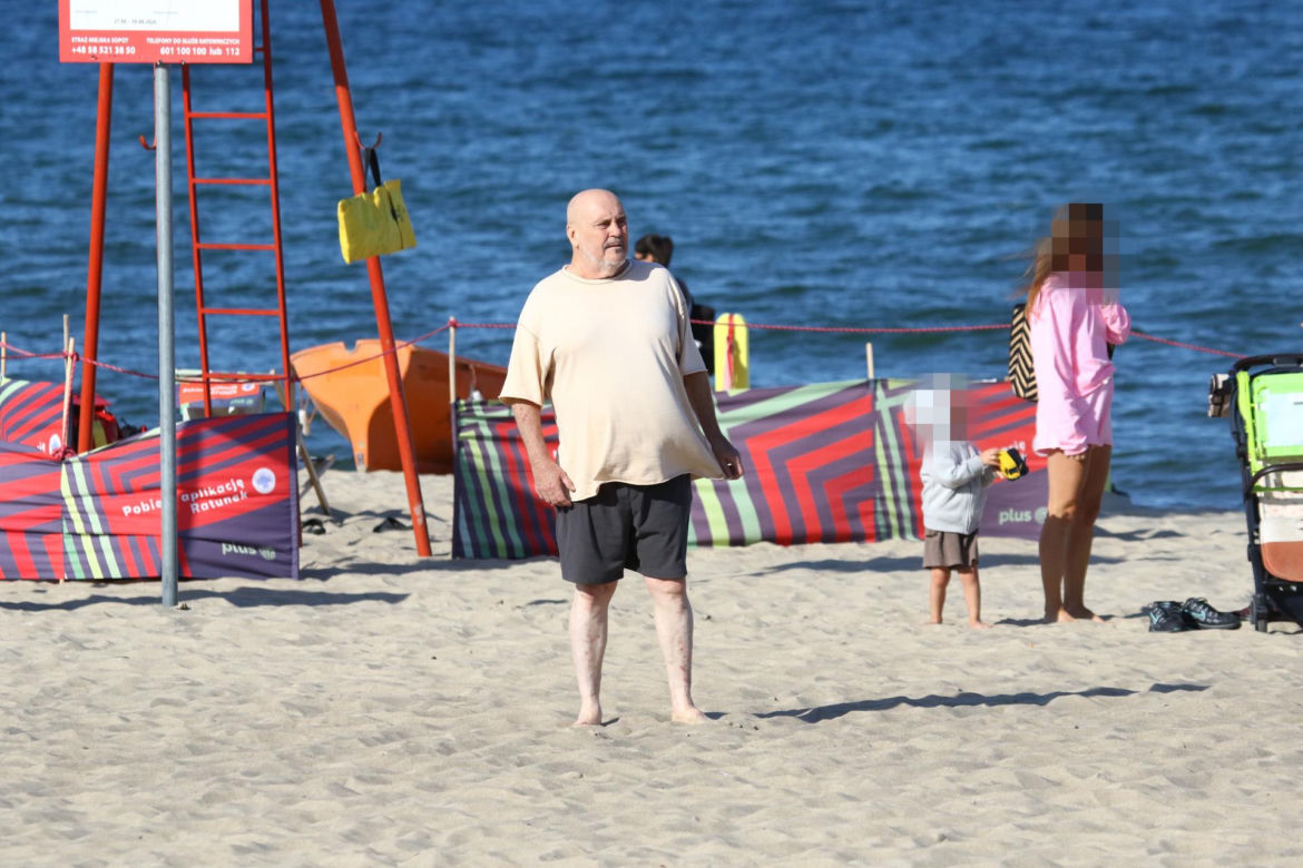 Marian Lichtman na plaży