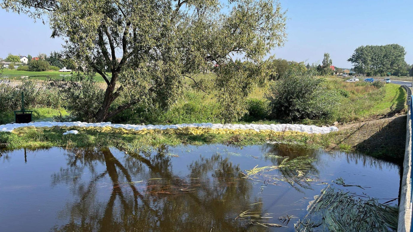 ​Pospolite ruszenie w Masłowie w pow. rawickim. Mieszkańcy zakasali rękawy i wmocnili wały na rzece 