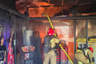 Spłonęła Biedronka w Polkowicach