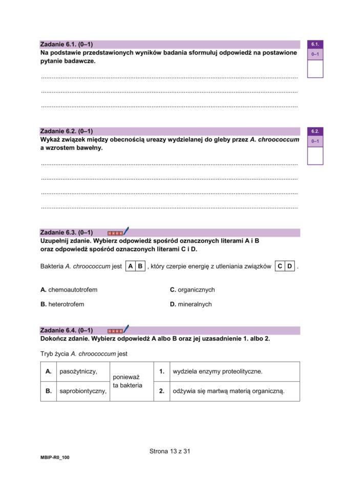 Arkusze matura próbna z biologii 14.01.2026