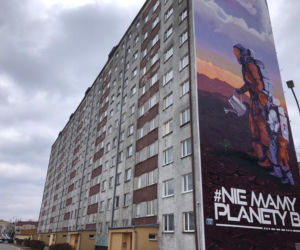Antysmogowy mural w centrum Kielc