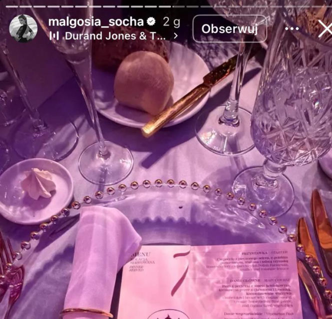 Bal TVN-u 2025, menu