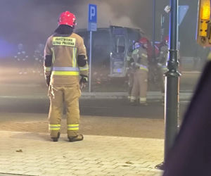 Pożar kampera w Ustce