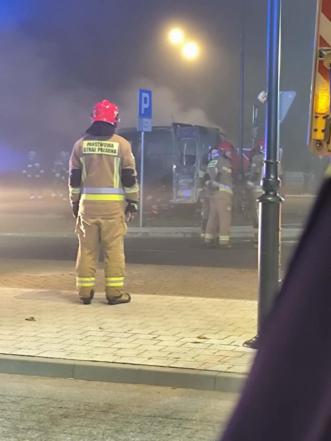 Pożar kampera w Ustce