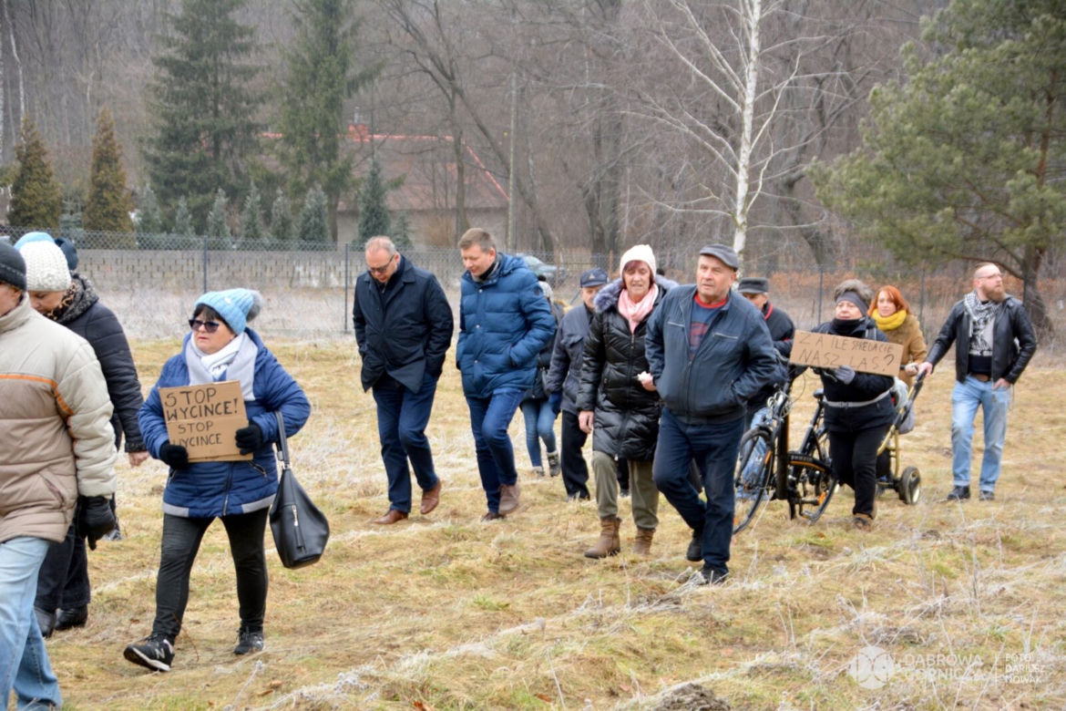 Protest mieszkańców przeciwko wycince drzew na Bukowej Górze