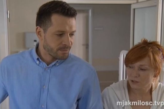 M jak miłość odcinek 1242, Agnieszka (Magdalena Walach), Tomek (Andrzej Młynarczyk)