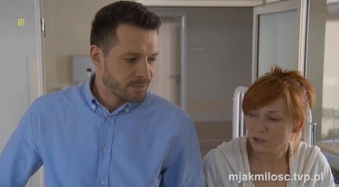 M jak miłość odcinek 1242, Agnieszka (Magdalena Walach), Tomek (Andrzej Młynarczyk)