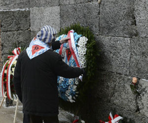 74. rocznica wyzwolenia niemieckiego nazistowskiego obozu koncentracyjnego i zaglady Auschwitz