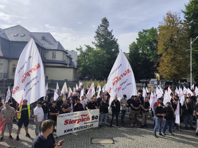 Protest górników i hutników