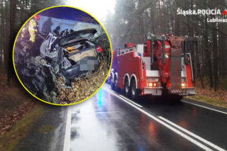 Urwała mu się przyczepa i zmiażdżyła osobówkę. Makabra na drodze