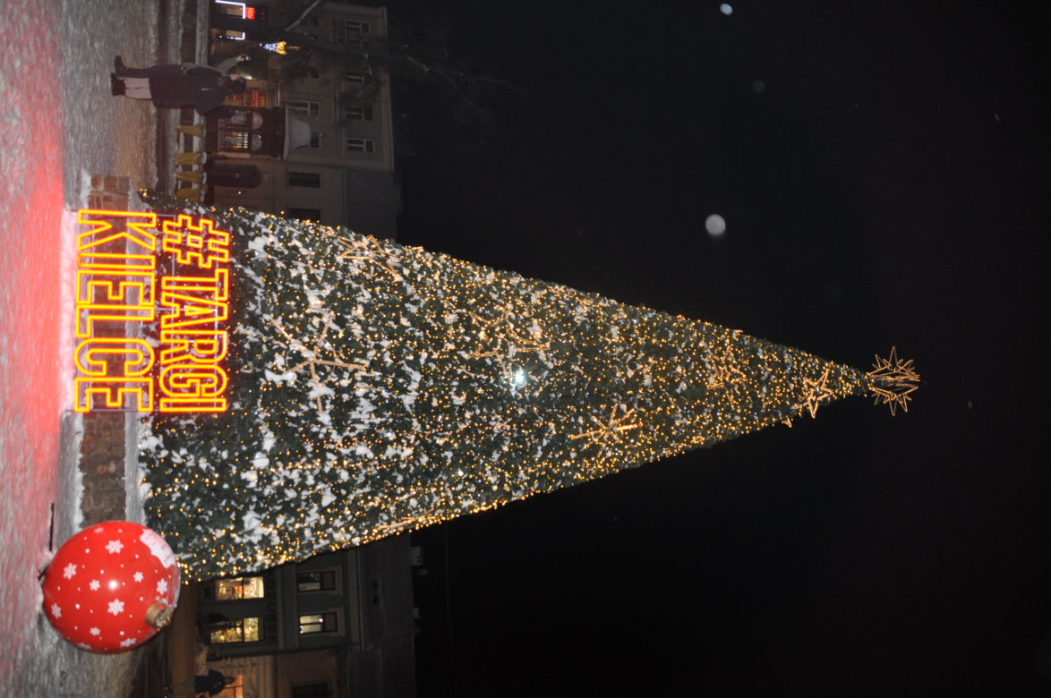 Świąteczne iluminacje i choinki w centrum Kielc