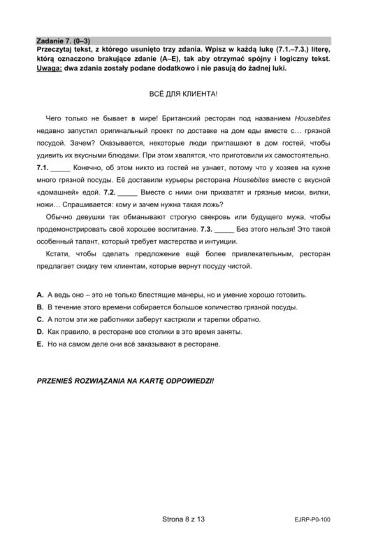 Matura próbna 2021: Język ROSYJSKI. Odpowiedzi i arkusze sprawdzisz TUTAJ [ARKUSZE CKE]