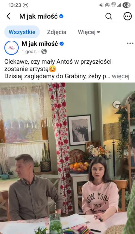 M jak miłość po wakacjach. Paweł (Rafał Mroczek), Basia (Karina Woźniak) na planie