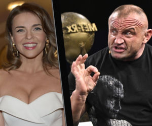 Prawie goła Edyta Herbuś wskoczyła na Mariusza Pudzianowskiego i macała jego mięśnie! Mina siłacza mówiła wszystko!