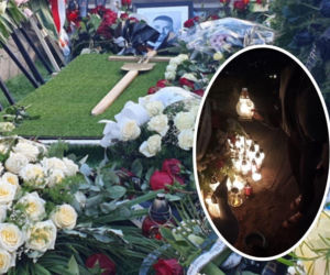 Zaskakujące sceny przy grobie Łukasza Litewki. Było już ciemno, gdy do tego doszło
