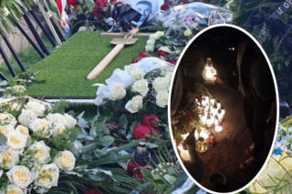 Zaskakujące sceny przy grobie Łukasza Litewki. Było już ciemno, gdy do tego doszło