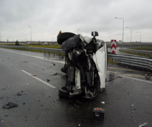 Wypadek na autostradzie w Kaszycach