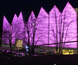 Filharmonia w różowej iluminacji