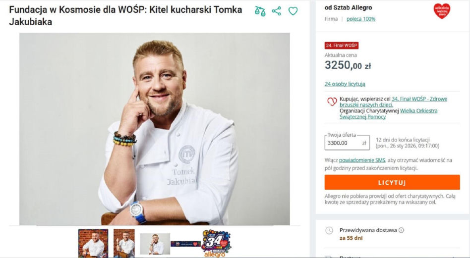 Niezwykła pamiątka po Tomaszu Jakubiaku trafiła na aukcję WOŚP. Cena już robi wrażenie