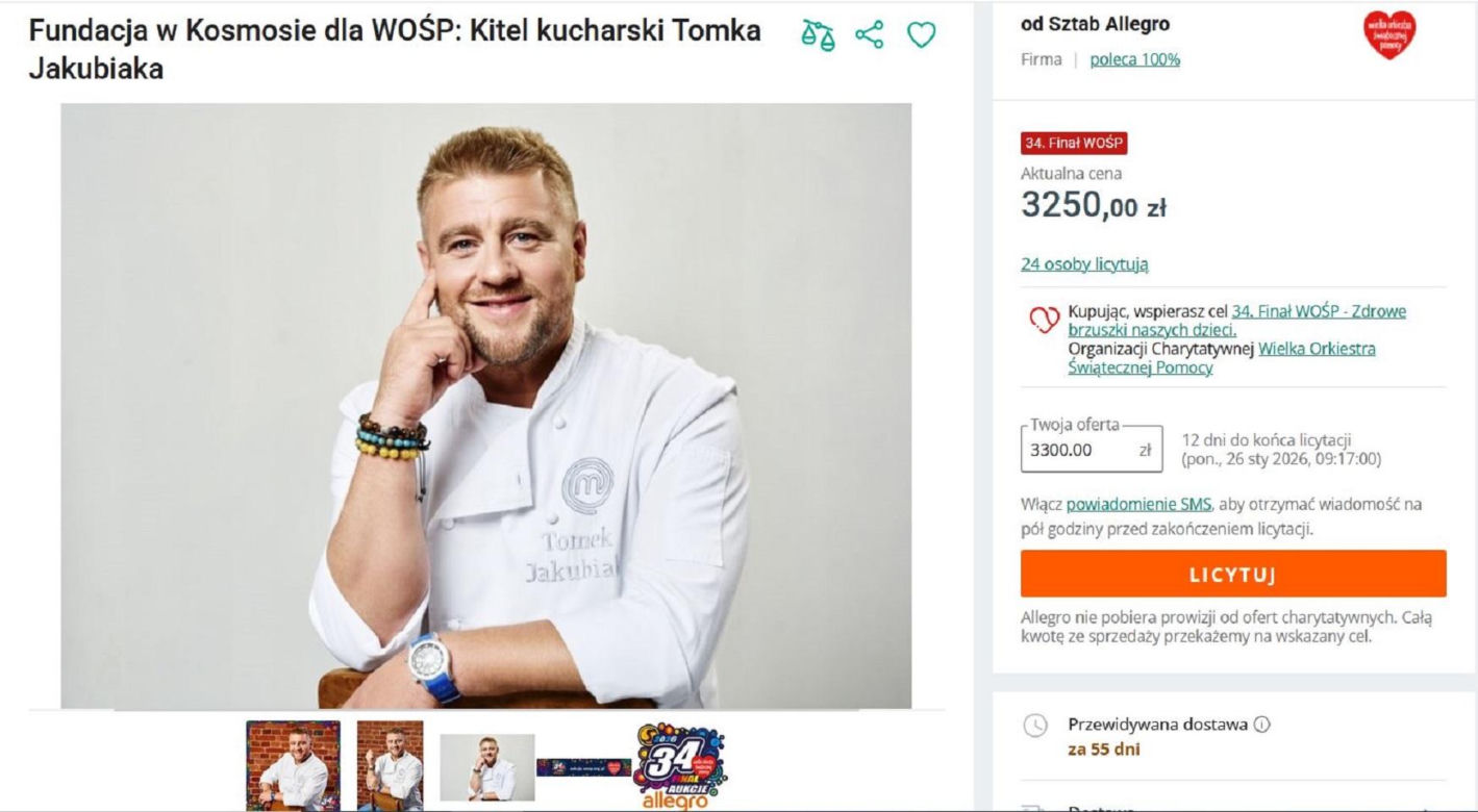 Niezwykła pamiątka po Tomaszu Jakubiaku trafiła na aukcję WOŚP. Cena już robi wrażenie
