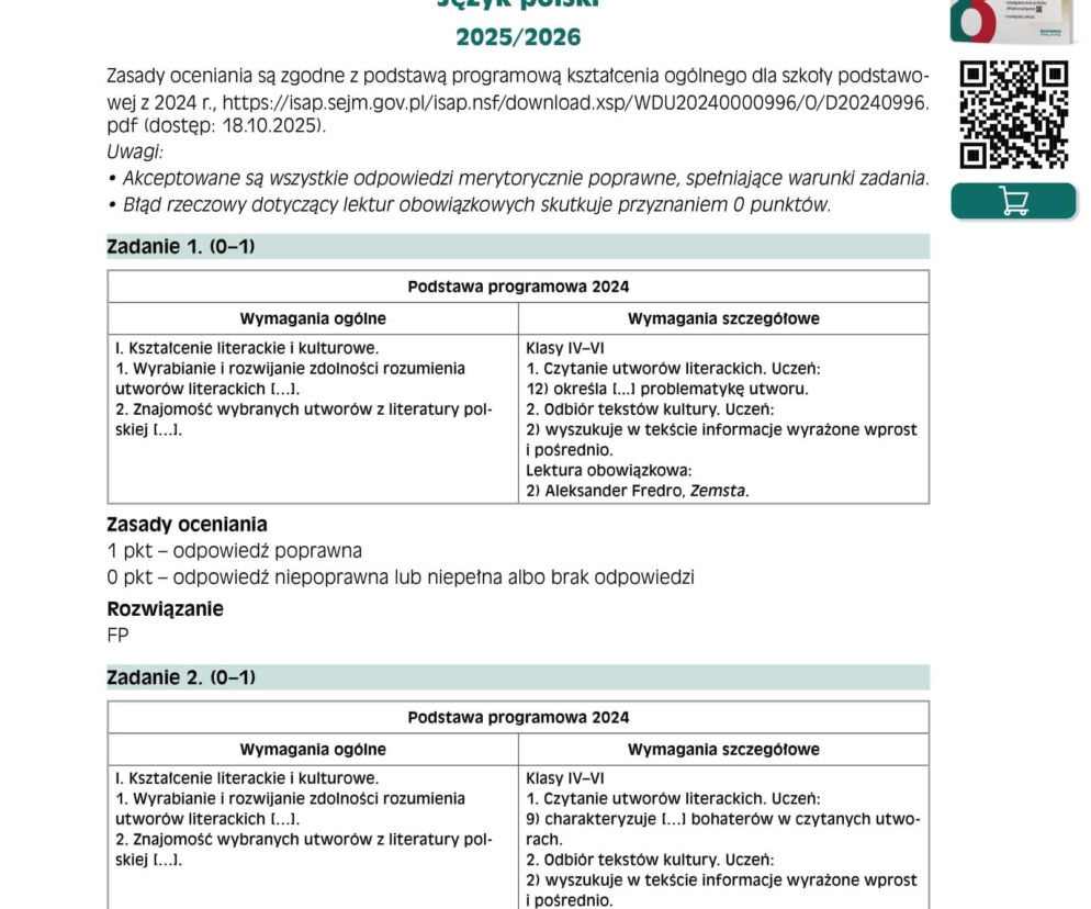 Próbny egzamin ósmoklasisty 2026 z Operonem: język polski. Odpowiedzi, arkusze, pytania