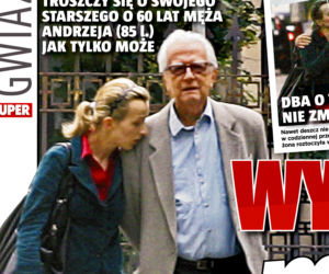 Wyprowadza męża na spacer