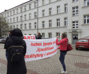 Protest pracowników socjalnych w Łodzi