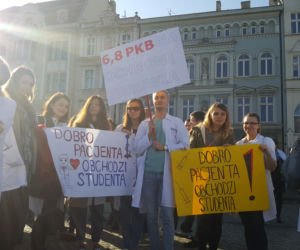 Rezydenci z bydgoskich szpitali protestowali na Starym Rynku
