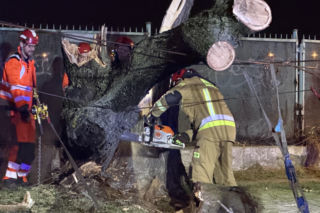 Powalone drzewa i awarie prądu w części województwa