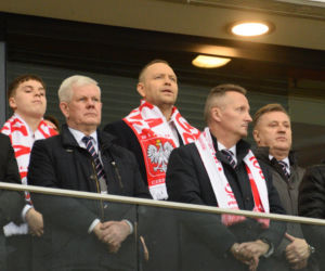 Karol Nawrocki i Przemysław Czarnek na mecze Polska - Albania