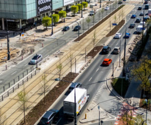 Budowa przejścia dla pieszych przez ul. Marszałkowską w Warszawie na wysokości ul. Sienkiewicza