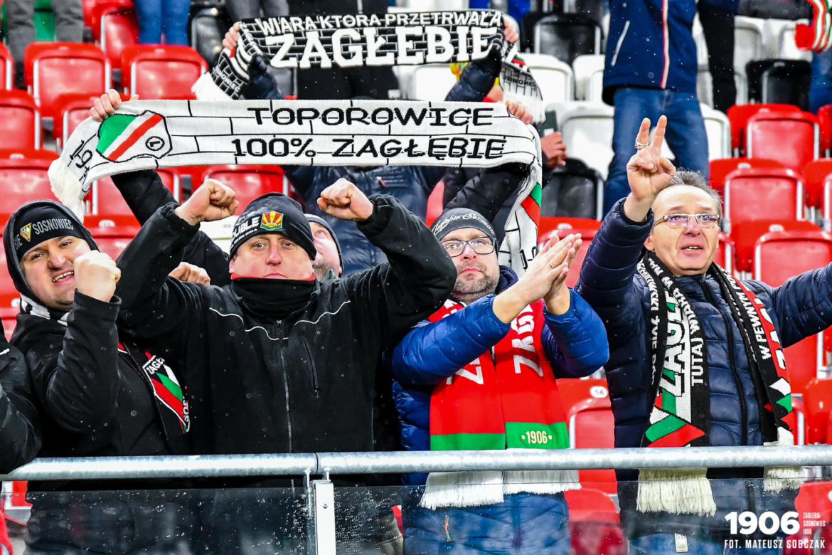 Kibice na meczu Zagłębie Sosnowiec - GKS Katowice