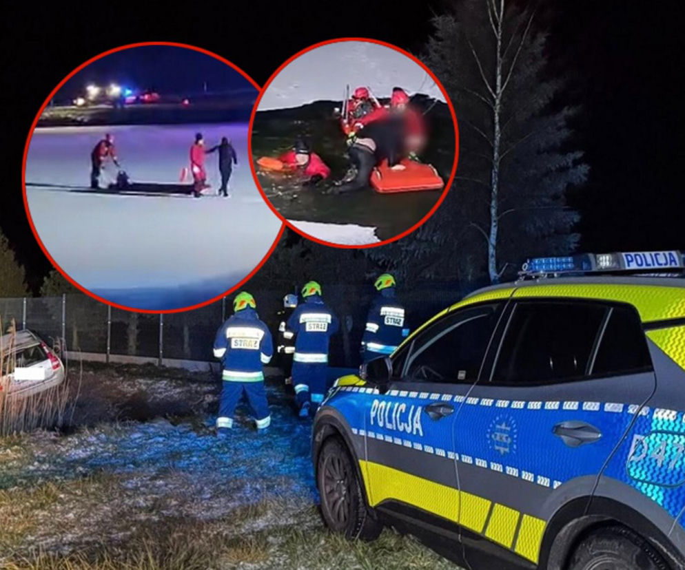 Dożywotni zakaz jazdy, alkohol i pościg. Finał na pękającym lodzie