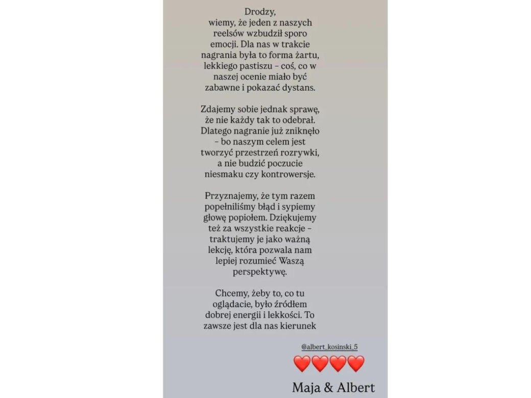 Oświadczenie Mai Bohosiewicz
