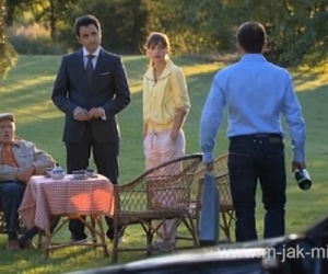 M jak miłość. Janka (Joanna Osyda), Janusz Rawicz (Piotr Borowski), Lucjan (Witold Pyrkosz)
