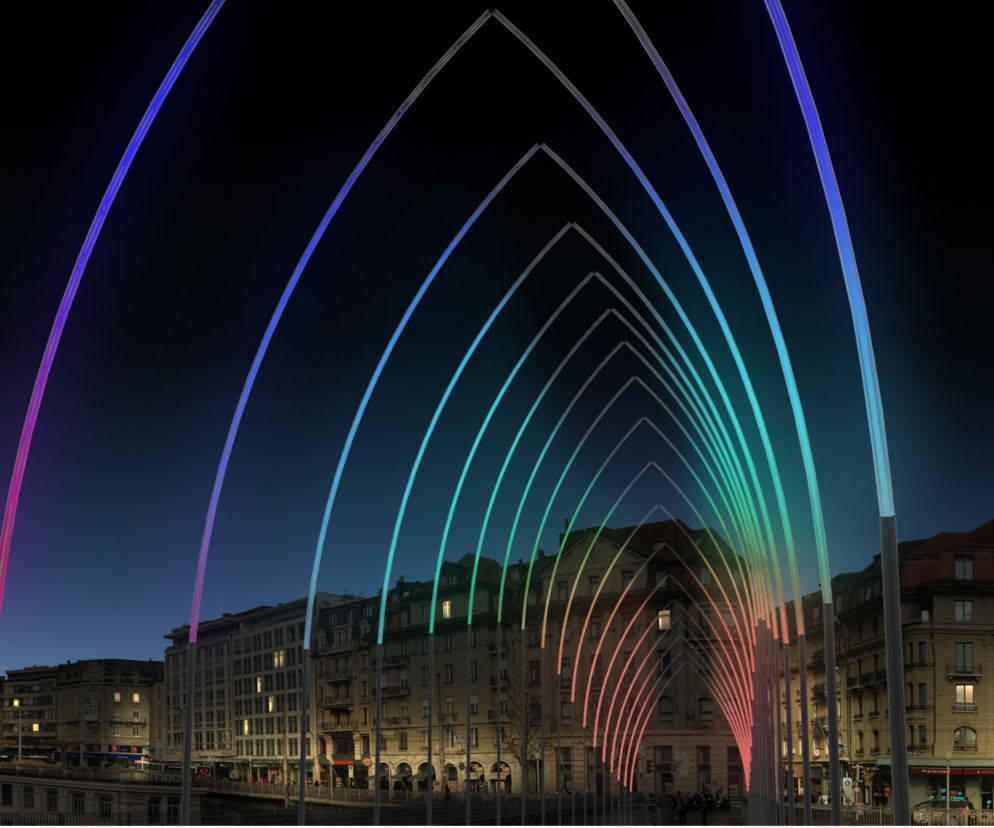 Na Traugutta stanie świetlny tunel, symbolicznie wprowadzający uczestników festiwalu w odnawianą przestrzeń Nowego Centrum Łodzi