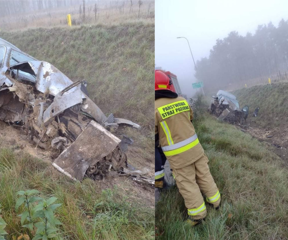Rozpędzone BMW przeleciało przez rondo w Pawłówku! Kierowca chciał uciec [ZDJĘCIA] 