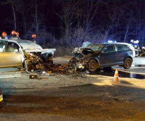 Poważny wypadek na trasie Kraków - Olkusz. Dwójka rannych, lądował śmigłowiec LPR