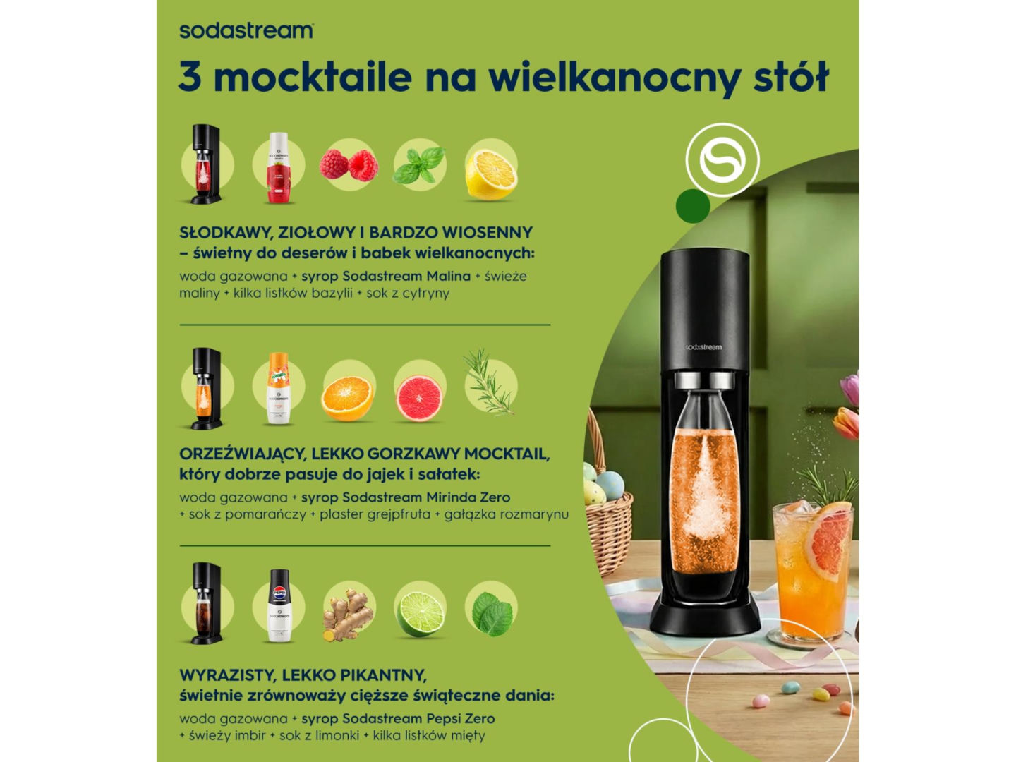 3 mocktaile na wielkanocny stół