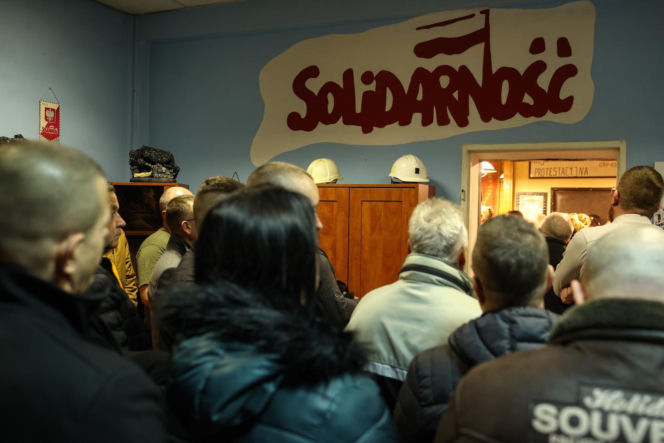 Strajk górników w kopalni Silesia